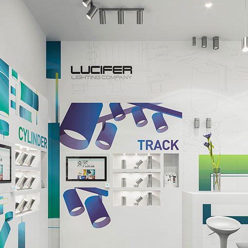 Lucifer Lighting Company Tradeshow Booth And Ads Projects Lucifer Lighting Company Tradeshow Booth And Ads Projects